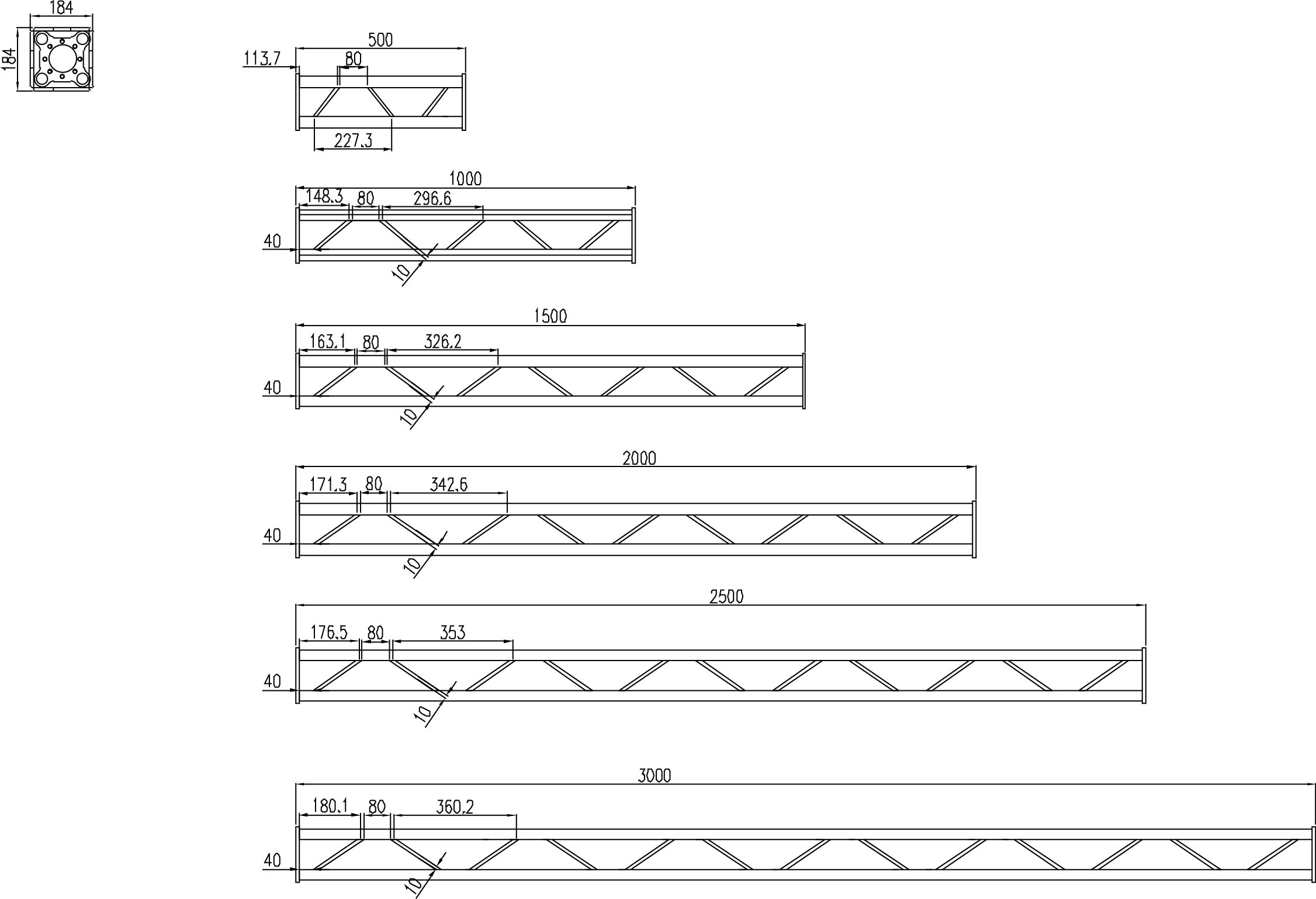 直TRUSS (10cm-300cm)